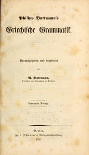 Tapa de Philipp Buttmann's Griechische Grammatik