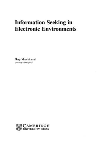 Tapa de Information seeking in electronic environments