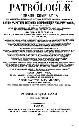 Tapa de Patrologiae cursus completus