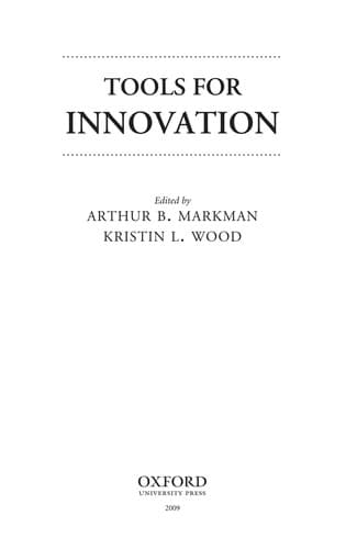 Tapa de Tools for innovation