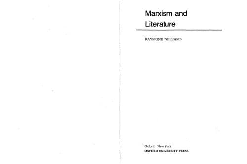 Tapa de Marxism and literature