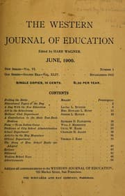 Tapa de The Western journal of education