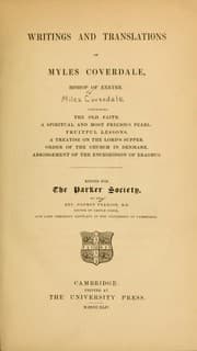 Tapa de Writings and translations of Myles Coverdale, Bishop of Exeter