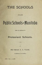 Tapa de The schools called the public schools of Manitoba are in reality Protestant schools