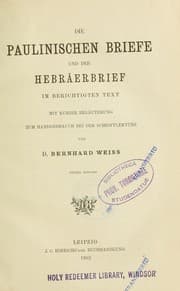 Tapa de Die Paulinischen Briefe und der Hebräuterung zum Handgebrauch bei der Schriftlektüre