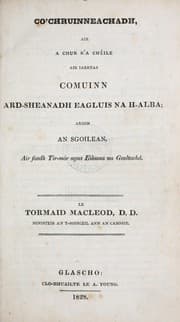 Tapa de Co'chruinneachadh, air a chur r'a chle air iarrtas Comuinn Ard-Sheanadh Eagluis na h-Alba