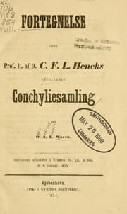 Tapa de Fortegnelse over prof. r. af d. C.F.L. Hencks efterladte conchyliesamling