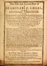 Tapa de The first and second part of A seasonable, legal, and historicall vindication