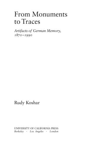 Tapa de From monuments to traces