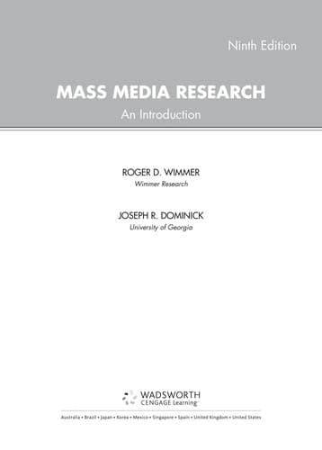 Tapa de Mass media research
