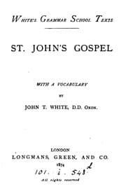 Tapa de St. John's gospel, with a vocabulary by J. T. White
