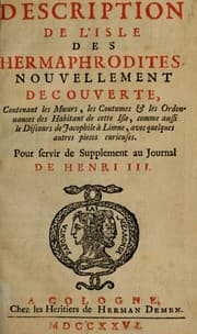 Tapa de Description de l'isle des hermaphrodites, nouvellement decouverte