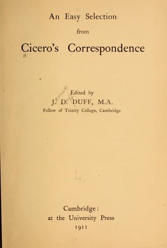 Tapa de An easy selection from Cicero's correspondence