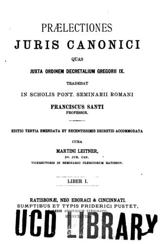 Tapa de Praelectiones juris canonici