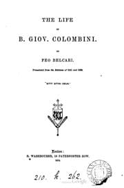 Tapa de Vita del B. Giovanni Colombini da Siena, fondatore dell' ordine de'Giesuati
