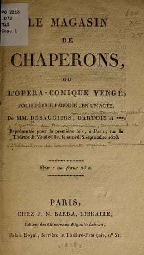 Tapa de Le magasin de chaperons