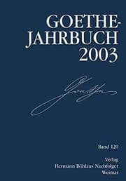Tapa de Goethe-Jahrbuch 2003