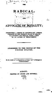 Tapa de The radical and advocate of equality