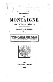 Tapa de Recherches sur Montaigne: documents inédits