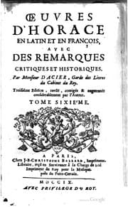 Tapa de Œuvres d'Horace en latin et en françois