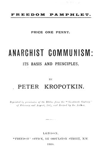 Tapa de Anarchist Communism: Its Basis and Principles