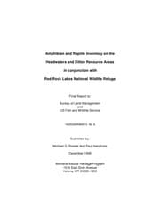 Tapa de Amphibian and reptile inventory on the Headwaters and Dillon Resources Areas in conjunction with Red Rock Lakes National Wildlife Refuge