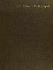 Tapa de J. G. Fichte: Bibliographie