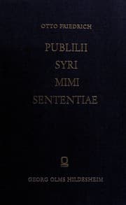 Tapa de Publilii Syri mimi Sententiae