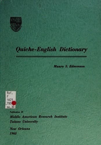 Tapa de Quiche-English dictionary