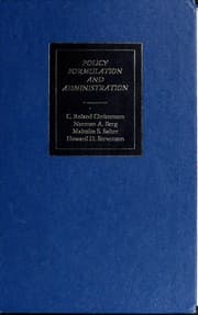 Tapa de Policy formulation and administration