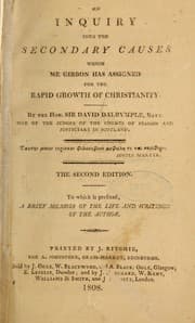 Tapa de An inquiry into the secondary causes which Mr. Gibbon has assigned for the rapid growth of Christianity...