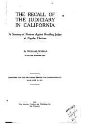 Tapa de The recall of the judiciary in California