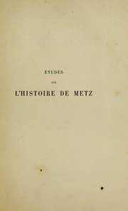 Tapa de Études sur l'histoire de Metz