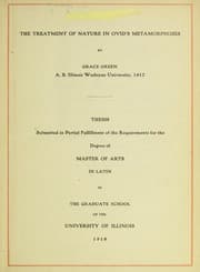 Tapa de The treatment of nature in Ovid's Metamorphoses