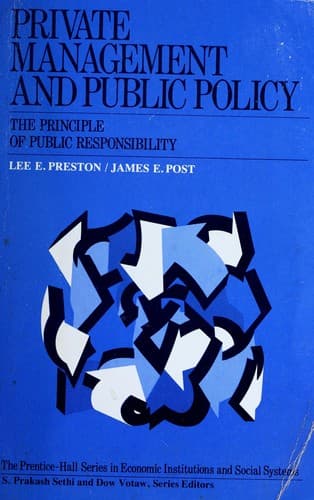 Tapa de Private management and public policy