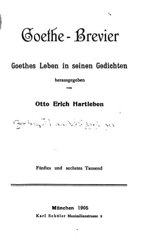 Tapa de Goethe-brevier: Goethes Leben in seinen Gedichten