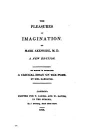Tapa de The pleasures of imagination. Barbauld