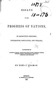Tapa de Essays on the Progress of Nations, in Productive Industry, Civilization ..