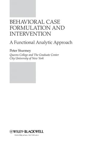Tapa de Behavioral case formulation and intervention
