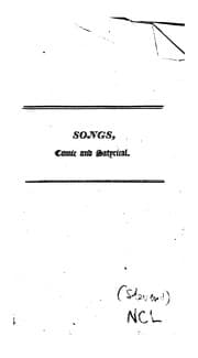 Tapa de Songs, Comic and Satyrical