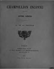 Tapa de Champollion inconnu: Lettres inédites