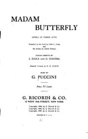 Tapa de Madam Butterfly: Opera in Three Acts