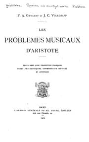 Tapa de Les problèmes musicaux d'Aristote