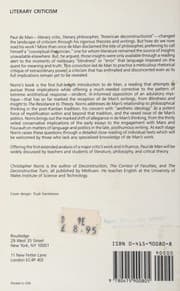 Tapa de Paul de Man, deconstruction and the critique of aesthetic ideology