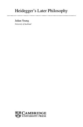 Tapa de Heidegger's later philosophy