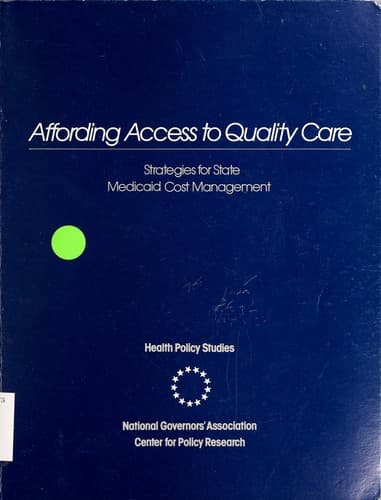 Tapa de Affording access to quality care