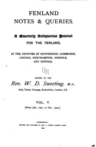 Tapa de Fenland Notes & Queries