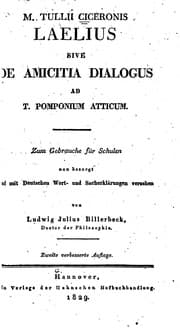 Tapa de Laelius, sive de Amicitia Dialogus ad t. Pomponium Atticum