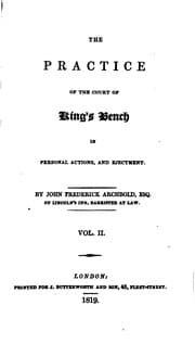 Tapa de The Practice of the Court of King's Bench in Personal Actions and Ejectment