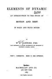 Tapa de Elements of Dynamic: An Introduction to the Study of Motion and Rest in Solid and Fluid Bodies
